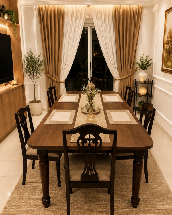 Carved-Leg Dining Table & Chair Set